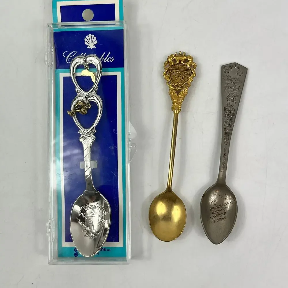 Vtg Souvenir Collector Spoon x7 Lot Georgia Florida Charleston Stone Mountain SC